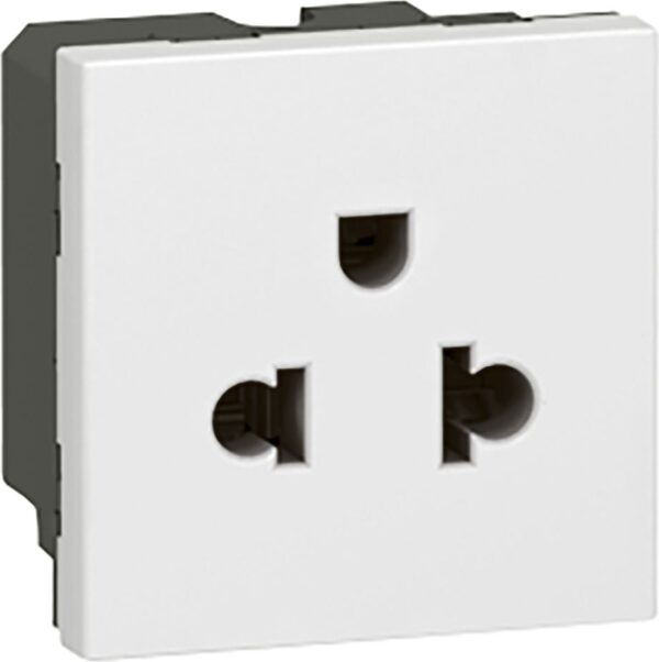 Розетка Legrand Mosaic 16А, со штор., белый IP41