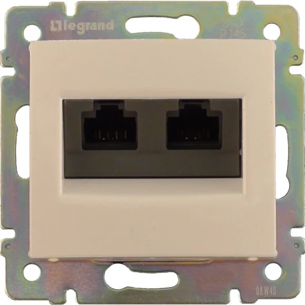 Информационная розетка - Valena - RJ 45 - категория 5e - UTP - 2 выхода - с захватами -